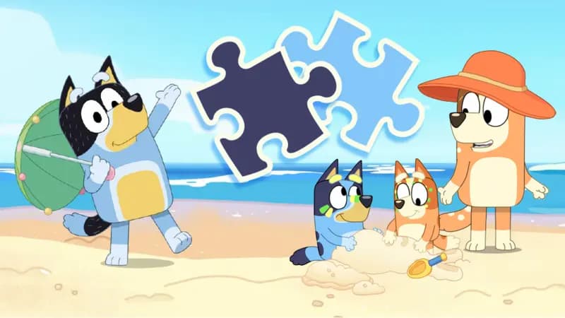 Bluey at the beach jigsaw. Activity