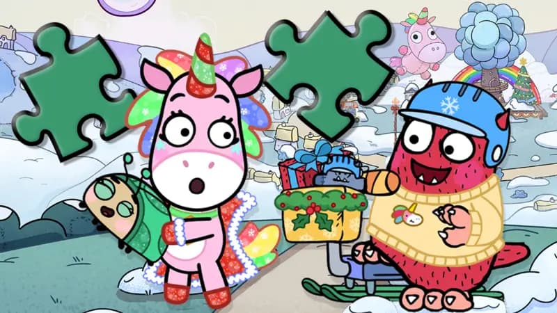 Love Monster & Glitterhorn Jigsaw. Activity