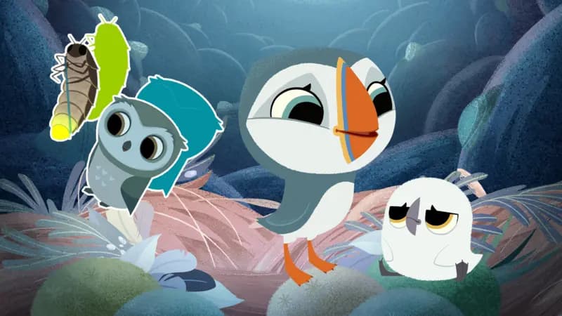 Puffin Rock Bedtime sticker book. Activity